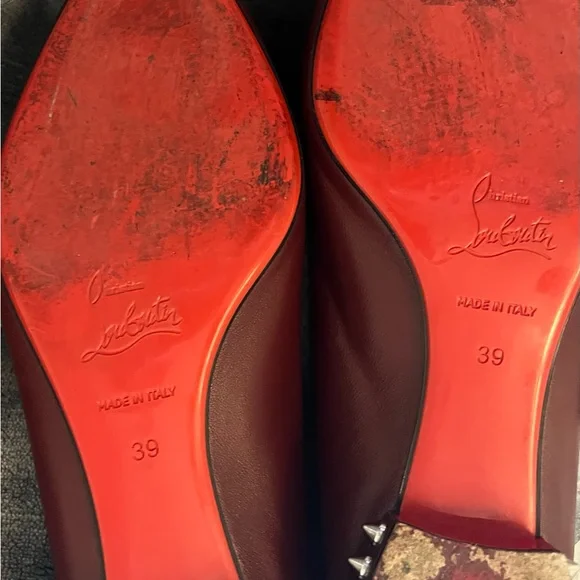 Christian Louboutin Women's Burgundy Ballet Flats - Picture 4 of 9